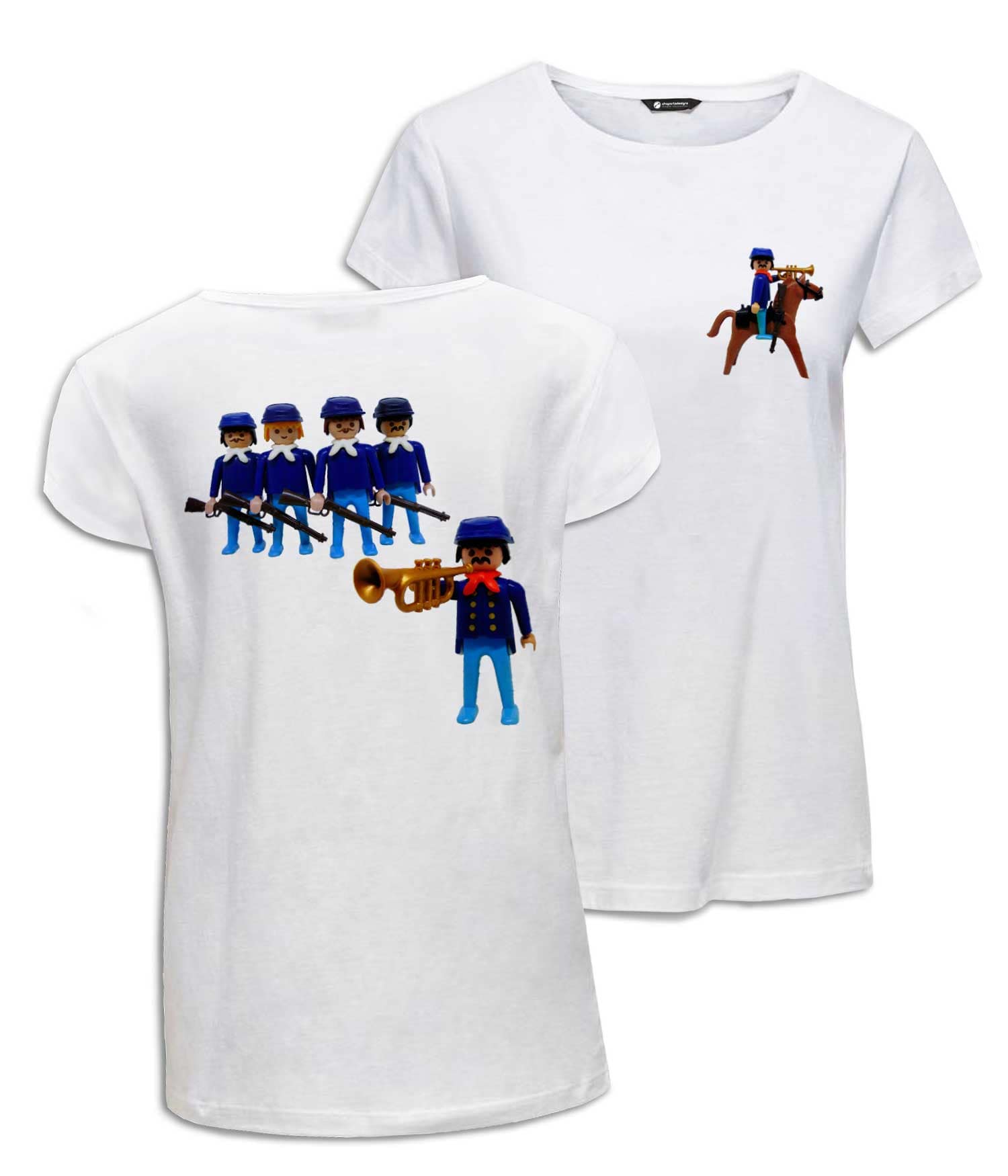 Camiseta Mujer 'Los Soldados Del Fuerte'. Reverso y Frontal. ChapartsDesigns Camiseta Mujer 'Los Soldados Del Fuerte'. Reverso y Frontal. ChapartsDesigns