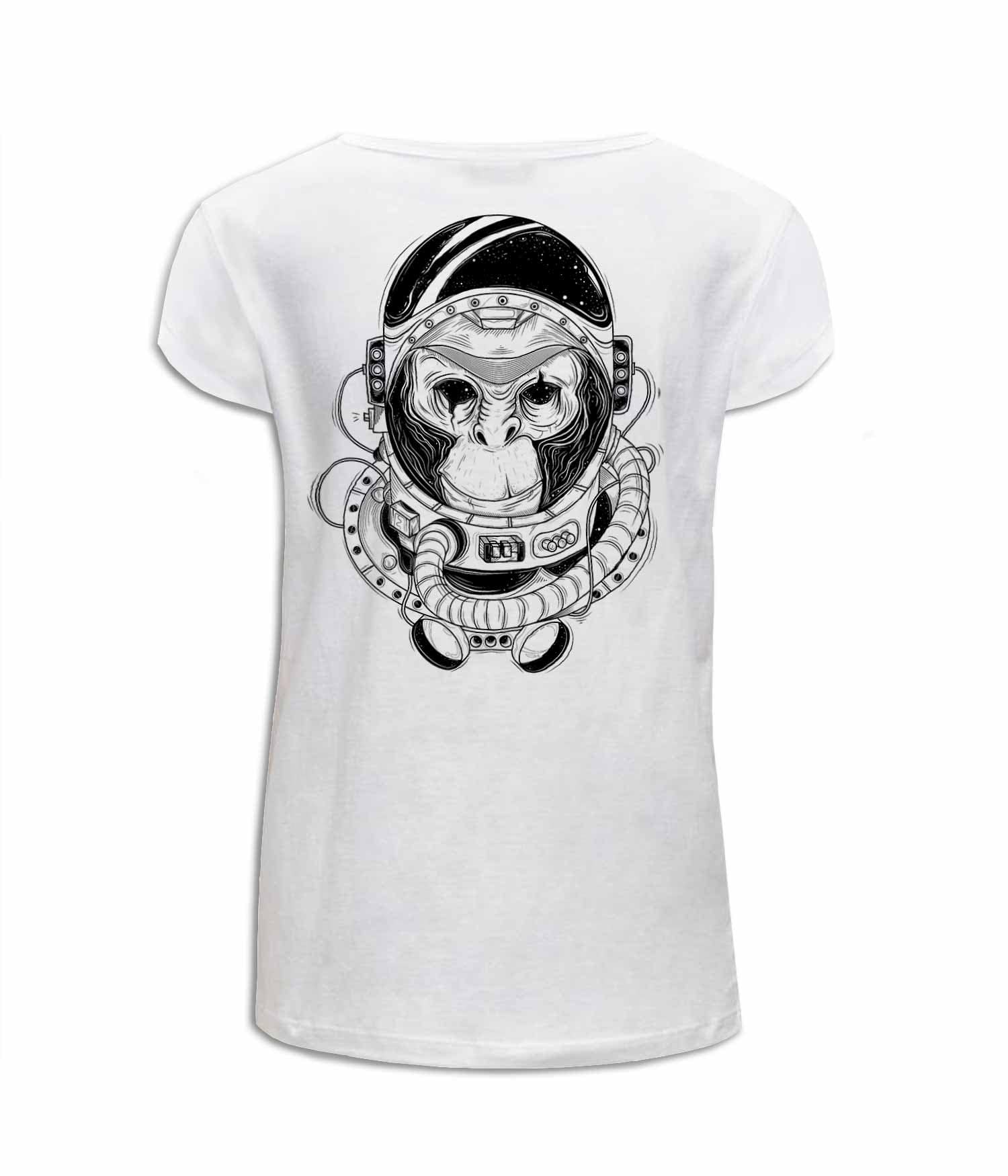 Camiseta Mujer 'Mono Astronauta Viaje Interestelar'. Reverso. ChapartsDesigns Camiseta Mujer 'Mono Astronauta Viaje Interestelar'. Reverso. ChapartsDesigns