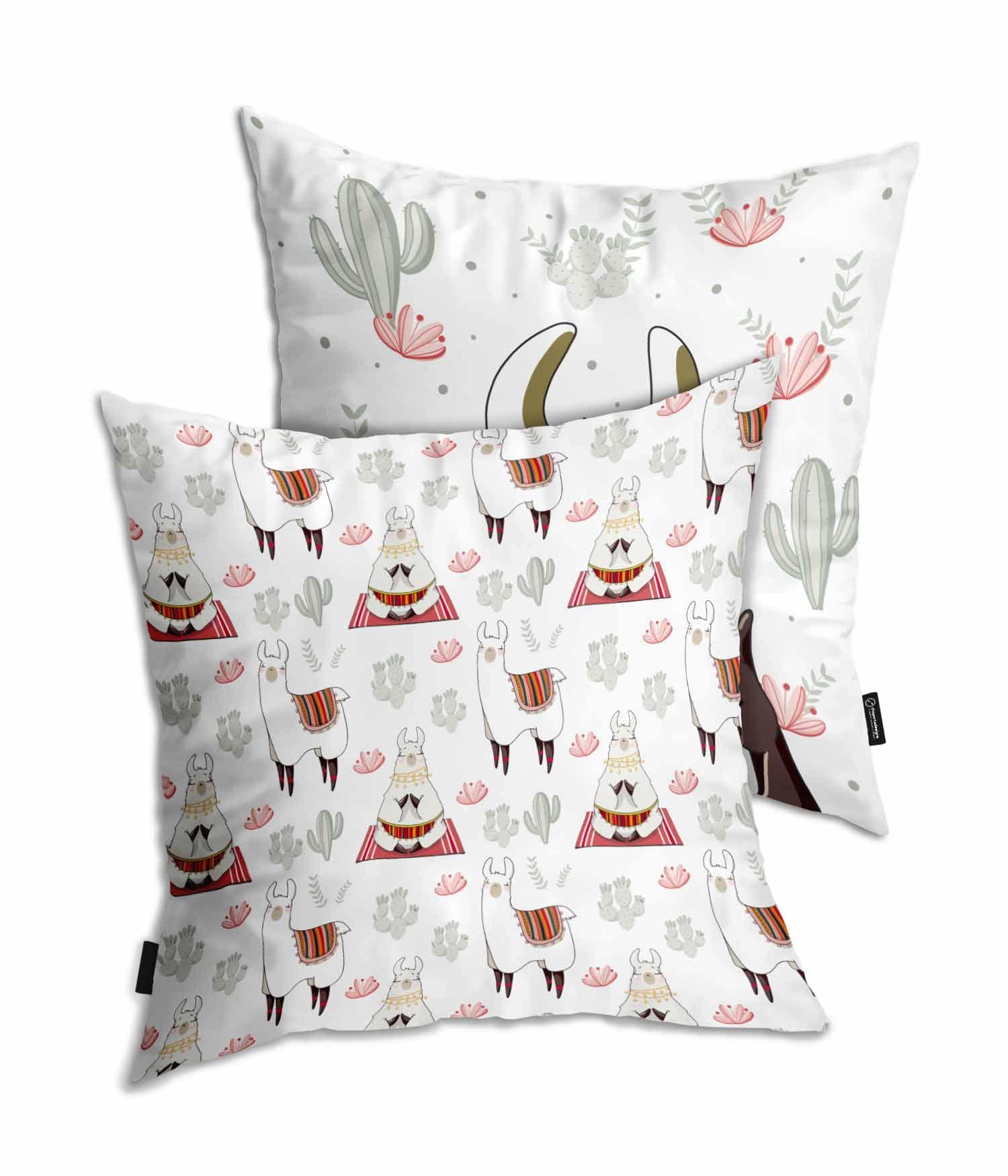 Cojín Blanco 'La llama Luzmar'. 2 Caras. Reverso. Chapartsdesigns Cojín Blanco 'La llama Luzmar'. 2 Caras. Reverso. Chapartsdesigns